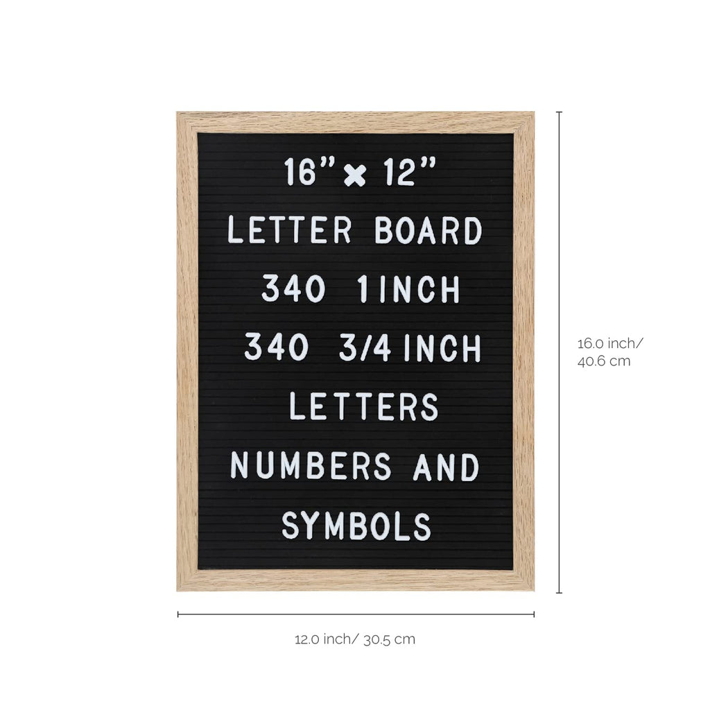 TrendArti Felt Letter Board - 680 Letters, Numbers & Symbols, 16 x 12 inch, Changeable Message Board for Quotes, Notes & Announcements, Wood Frame, Farmhouse Decor Wall and Tabletop, 2 Storage Bags,