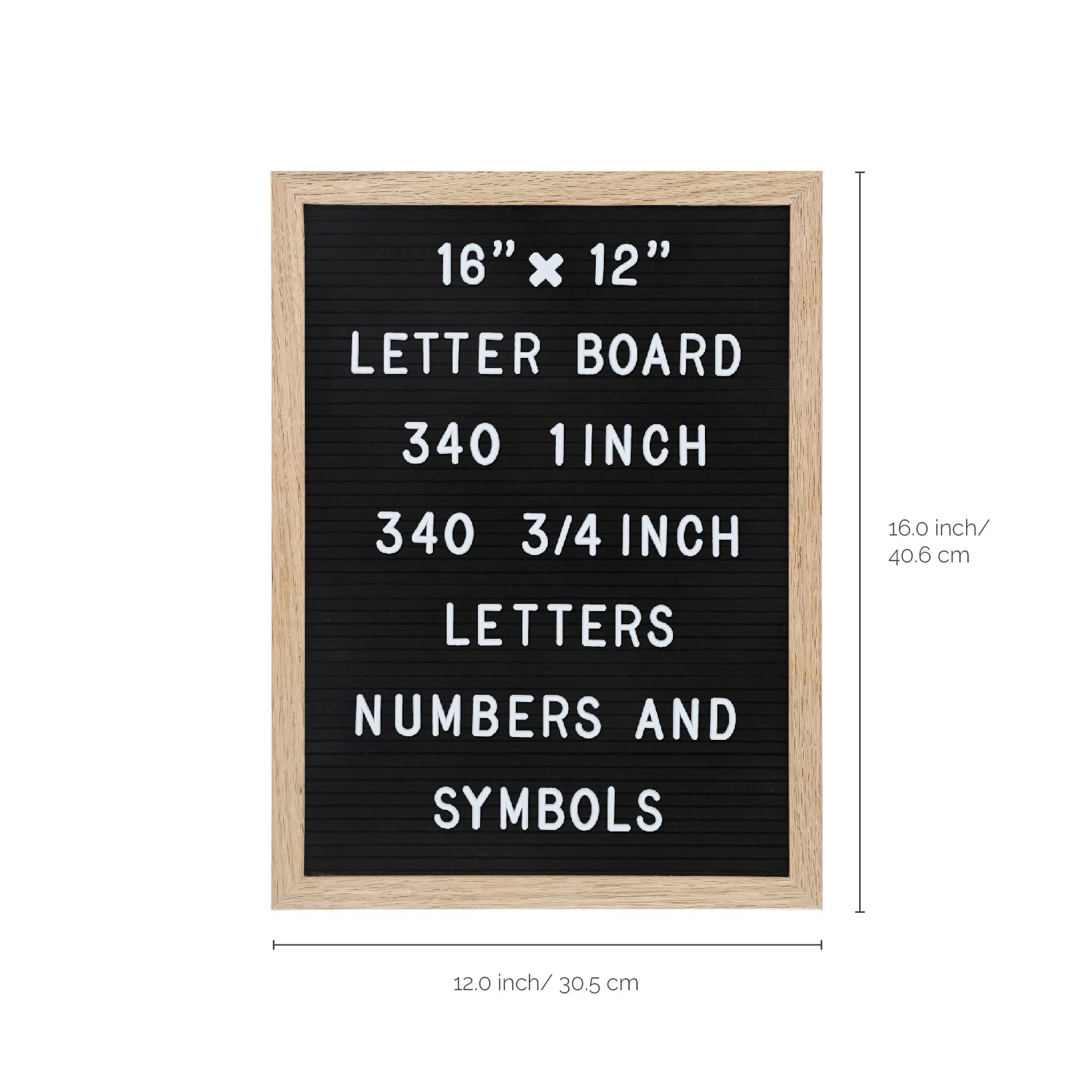 TrendArti Felt Letter Board - 680 Letters, Numbers & Symbols, 16 x 12 inch, Changeable Message Board for Quotes, Notes & Announcements, Wood Frame, Farmhouse Decor Wall and Tabletop, 2 Storage Bags,