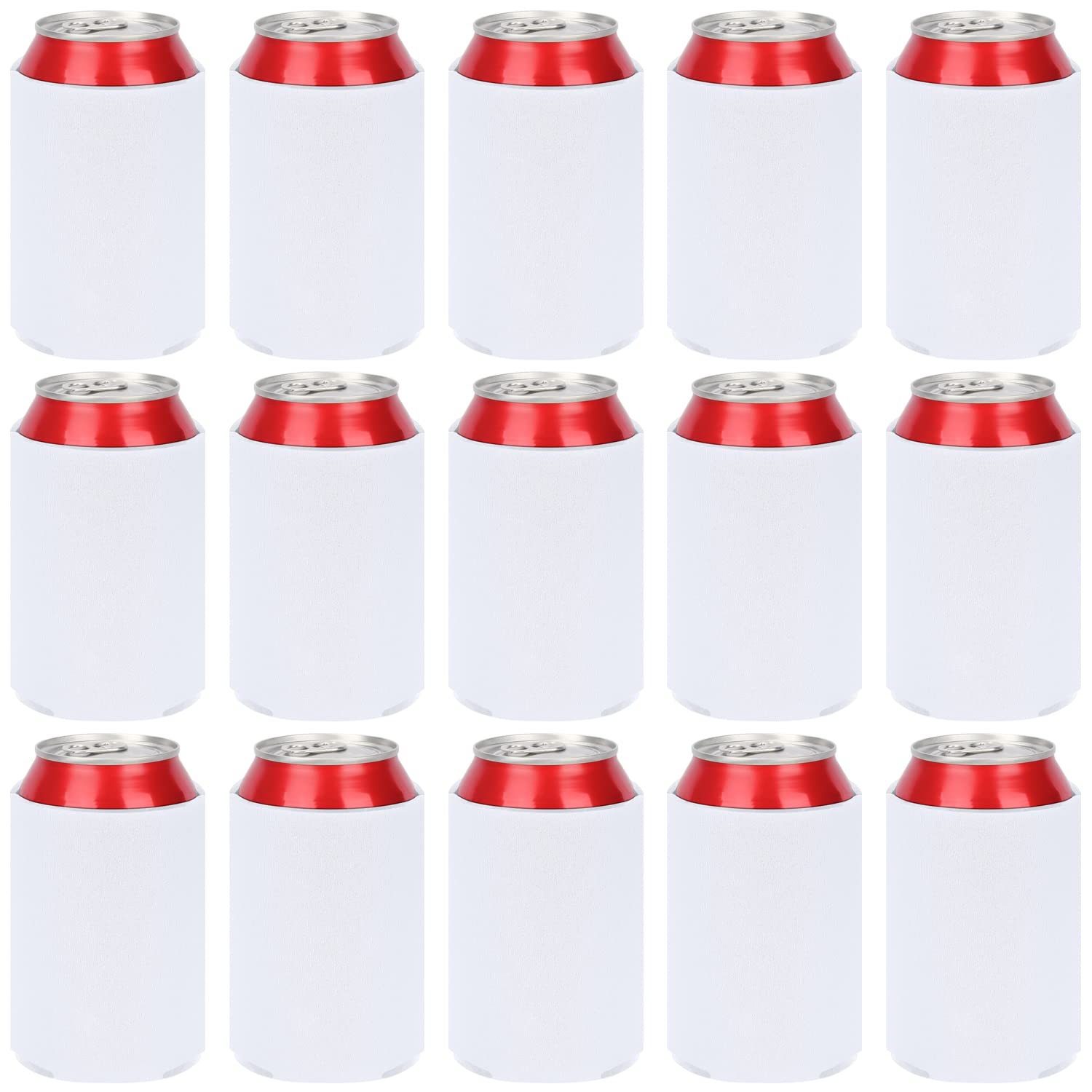 Desing Wish 15 Pack Foam Can Cooler Insulated Can Cover Reusable Can Sleeve Cooler Covers Sleeves for Cans Coke Soda Insulator Sleeve Water Bottle Drink Holders Party Supplie DIY Custom