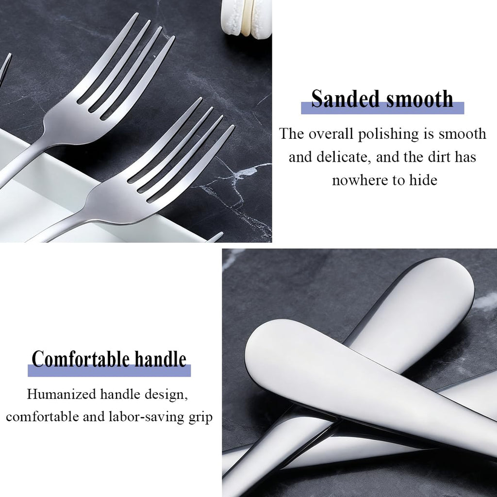 Berglander Dinner Forks Set of 24, Stainless Steel 18.5cm Table Forks for Home, Cafés, Hotel, Restaurant, Dishwasher Safe
