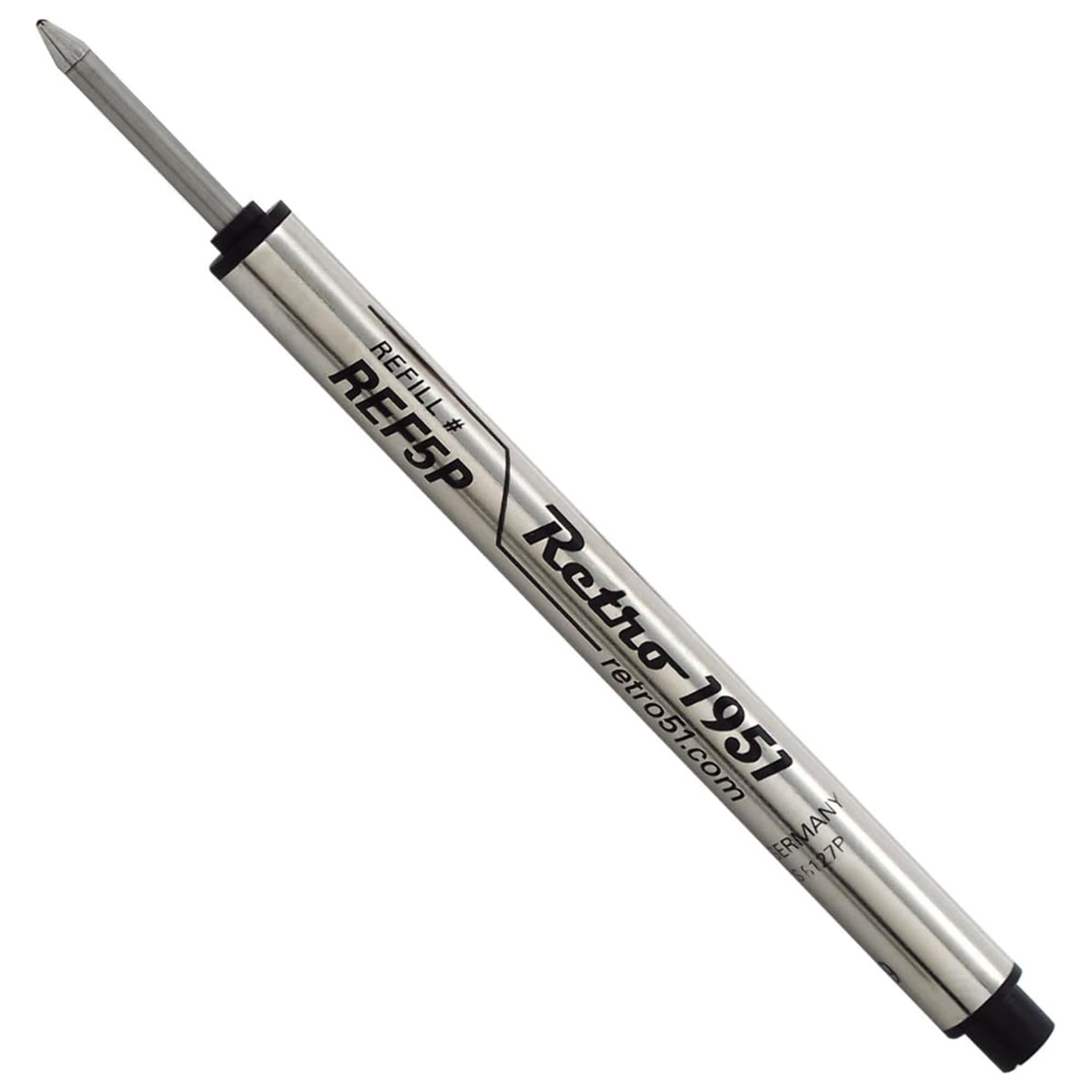 Retro 1951 Short Capless Rollerball Ink Refill, Black, 3-Pack (REF5P-B)