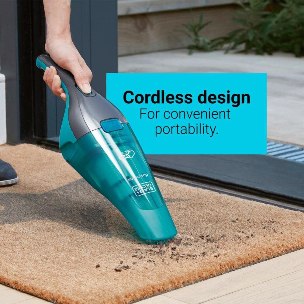 BLACK+DECKER dustbuster QuickClean Cordless Wet/Dry Handheld Vacuum, Turquoise (HNVC215BW52)