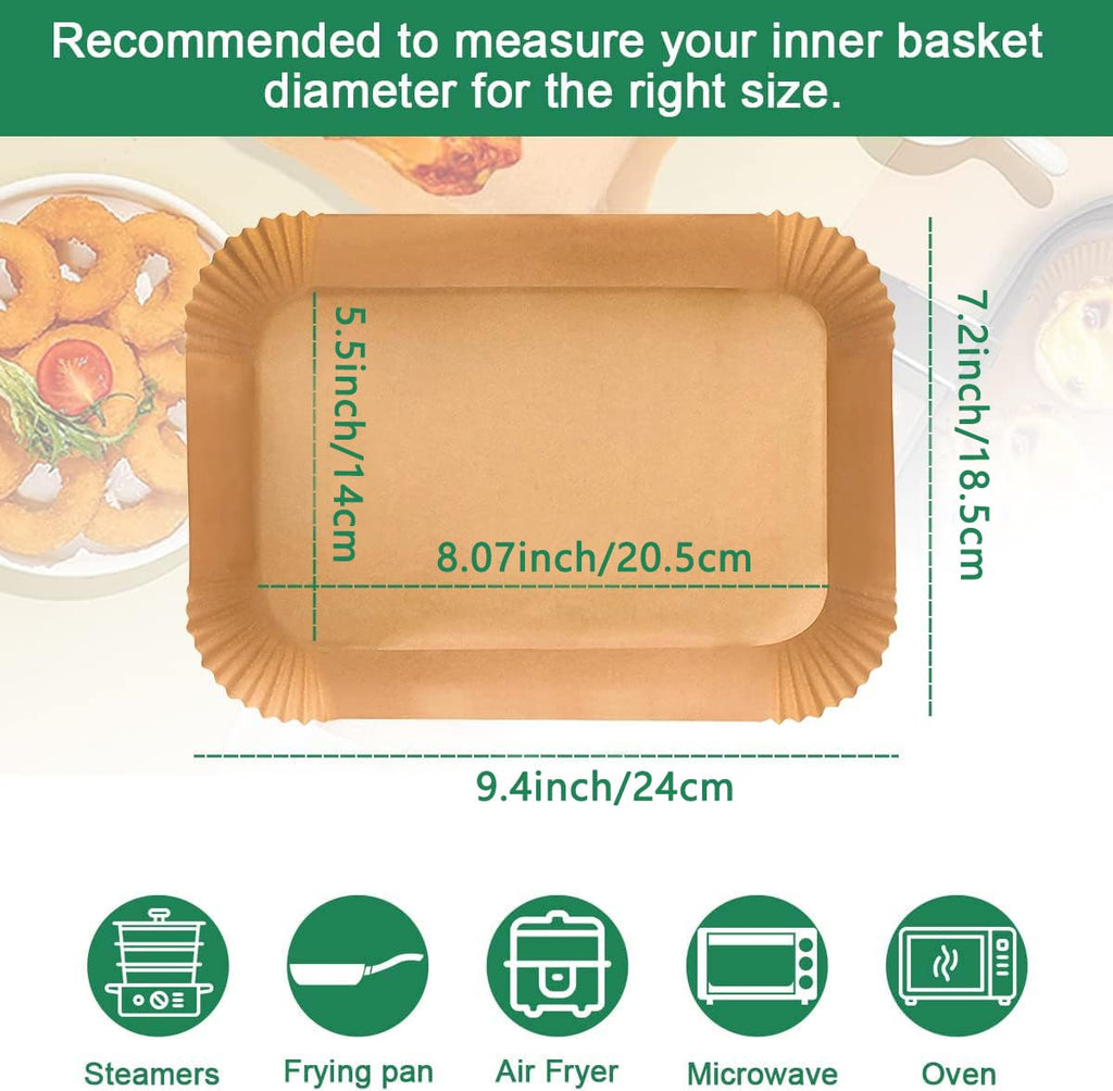 225PCS Air Fryer Liners for Ninja Foodi Dual Air Fryer DZ201/DZ401, Air Fryer Parchment Paper Liners, Rectangle Disposable Paper Liner,Airfryer Liners Baking Paper Air Fryer Accessories