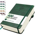 Hoci Poci Lined Journal Notebook, 400 Pages Thick Journal for Writing, A5 Hardcover Leather Notebook with 100Gsm College Ruled Paper for Women Men Work Note taking, 5.8" x 8.4", Green