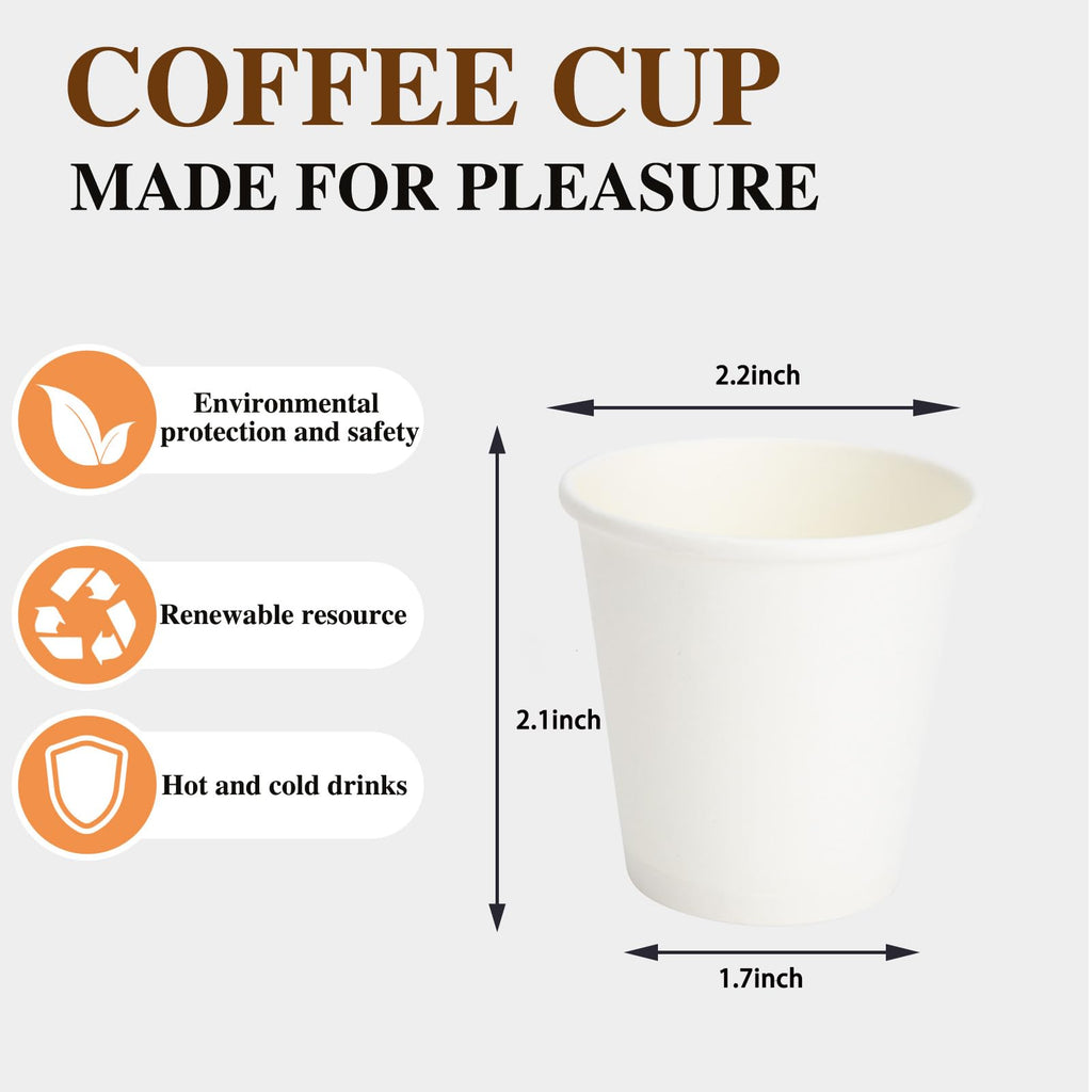[300 Pack] Dbfengbilian Disposable Coffee Cups, Small Paper Cups, Mini Bathroom Mouthwash Cups, Espresso, White Hot Coffee Paper Cups (3-(oz))