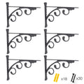 OVOV 6 Pack Decorative Shelf Brackets Wall Mounted Shelving Brackets L Corner Shelf Support Decor for Farmhouse (Black) 6"