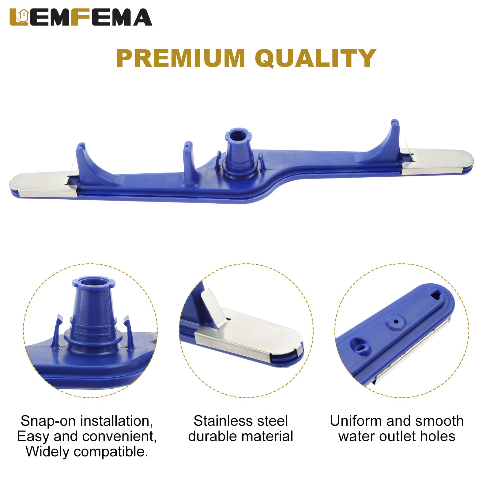 5304517203 Dishwasher Lower Spray Arm Compatible with Frigidaire and Kenmore Dishwashers parts, Replaces 154568001 154414101 154250901 154568002 (Blue)