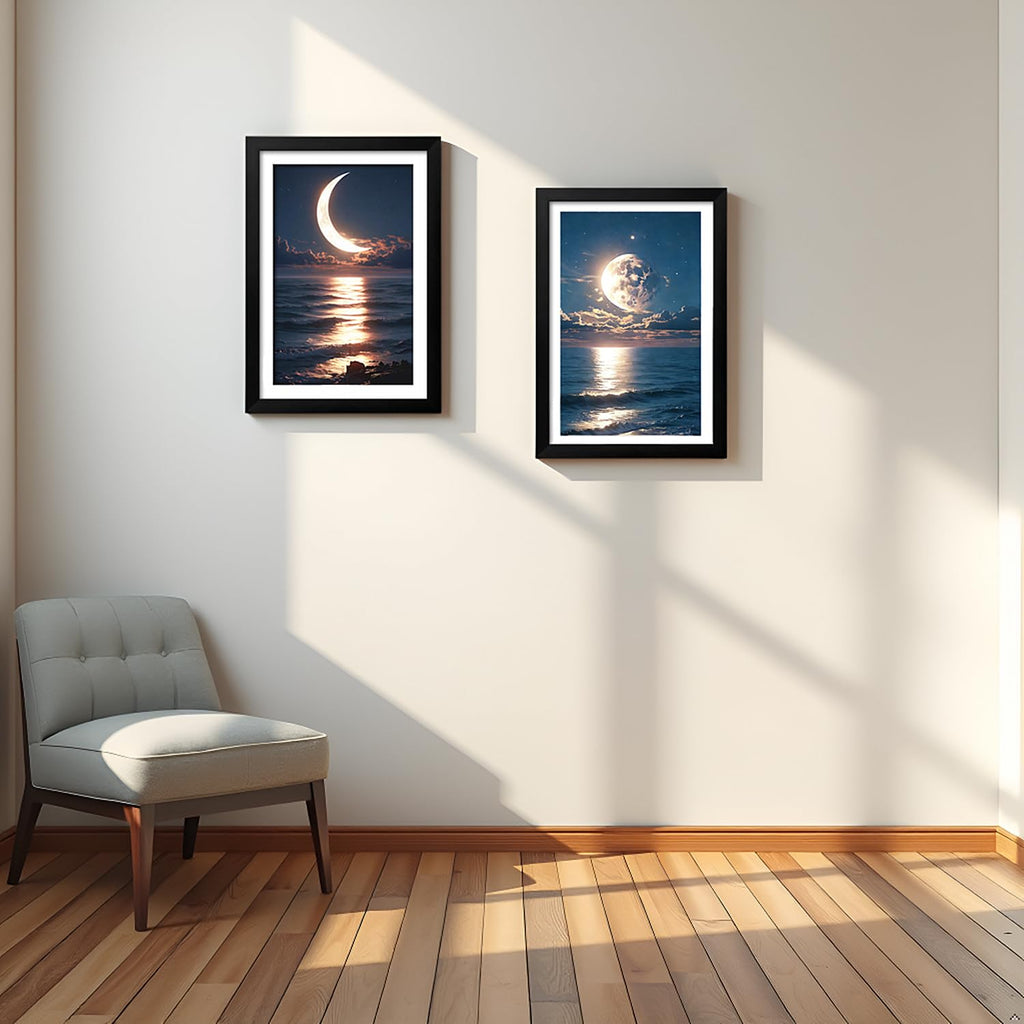 NUFTVI Diamond Painting Picture Frames, Suitable for 12x16 in/30x40 cm Picture Photos Oil Paintings Canvas, Diamond Art Wood Frame With Mat, Wall Art Deco (2 Pack, Black)