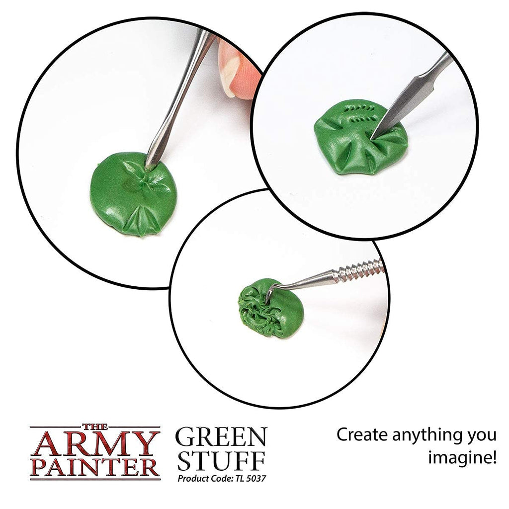 The Army Painter 2 Part Modeling Clay, 20cm - Moldable Model Putty Modeling Compound for Miniatures, Easy-to-Knead Green Putty Epoxy Clay for Sculpting - The Original Green Stuff Kneadatite