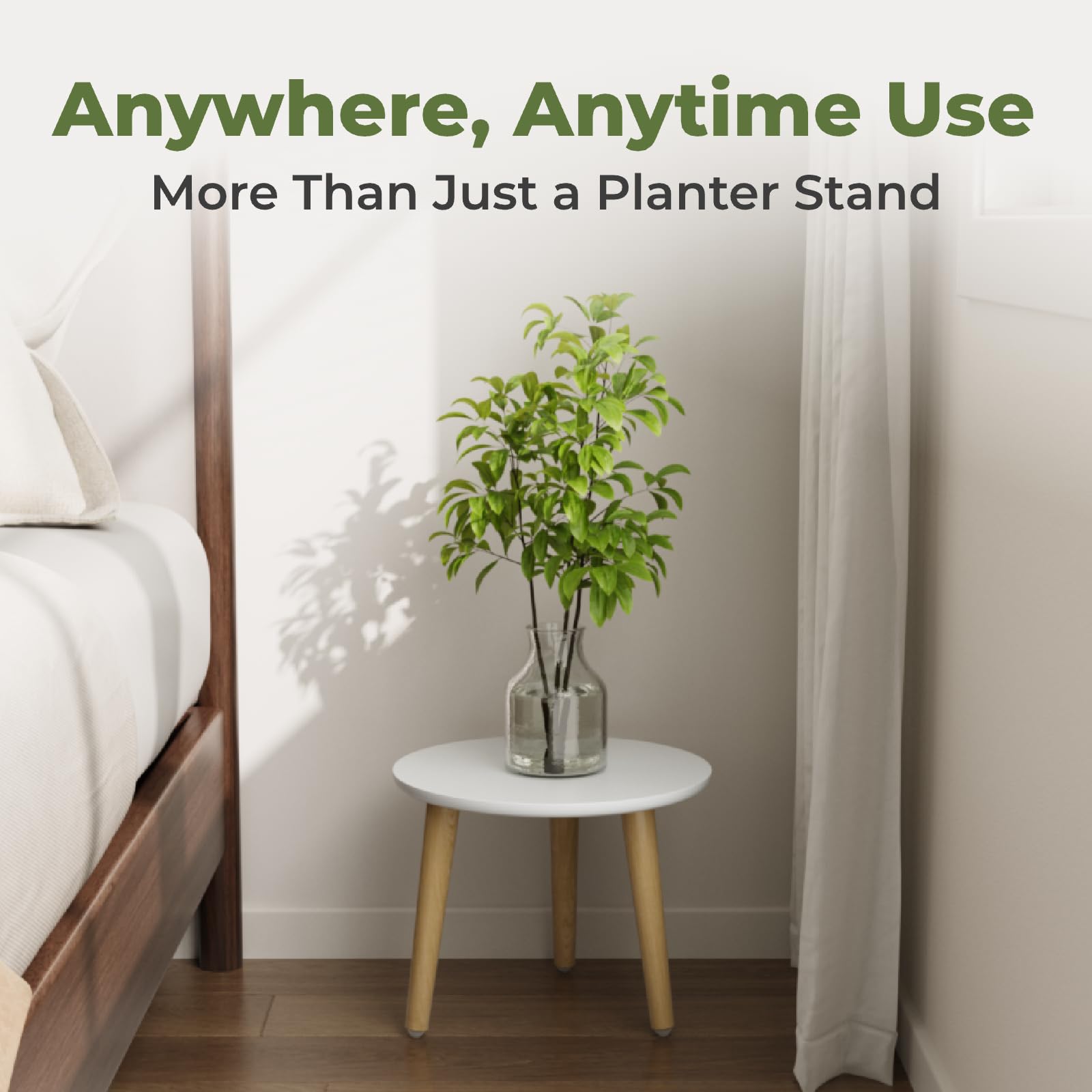 Bamworld Plant Stand Indoor Wood Short Plant Shelf for Multiple Plants Short Plant Table for Flower Pots Plant Holder for Patio Garden Balcony Living Room Bedroom