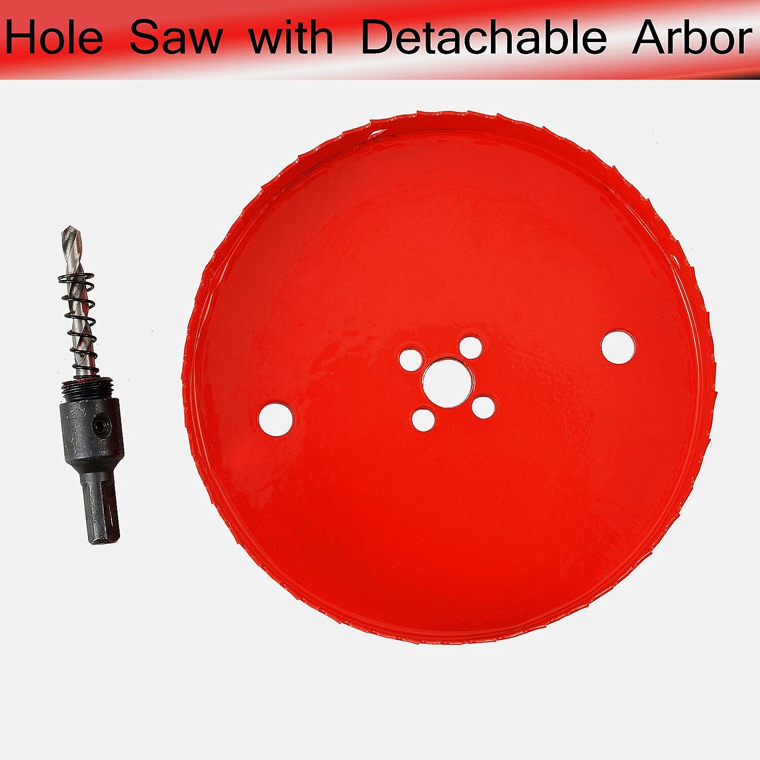 Hole Saw 6-1/8 inch in Diameter, 155mm HSS Bi-Metal Hole Cutter with Center Bit for Cutting Wood, Plastic, Plasterboard and Soft Metal Sheet