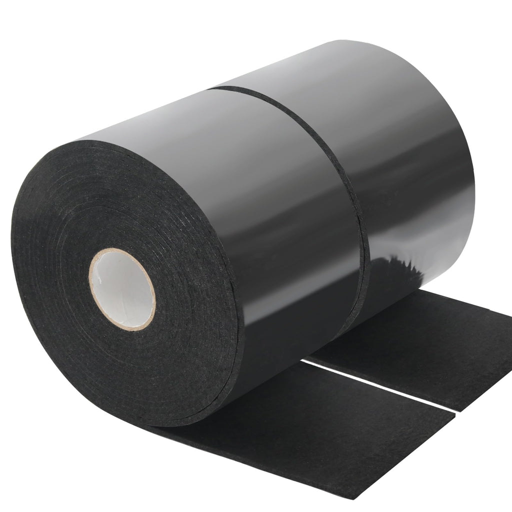 QILIMA Heavy-Duty Felt Pads Roll, Black Self-Adhesive Felt Furniture Strips,0.2 x 4 inch x 202 Inch DIY Tape to Protect Hardwood Floors from Scratches, 2 Pack