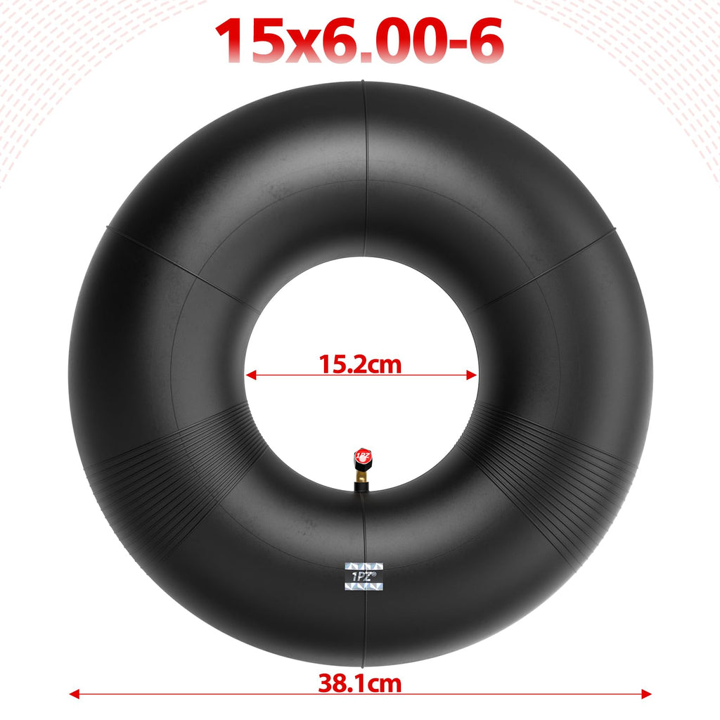 1PZ TRI-B15 15x6.00-6 Inner Tube TR-87 Bent Valve Stem Replacement for Lawn Mower Yard Tractors Wheelbarrows ATV Riding Mower Go Kart Golf Carts and More