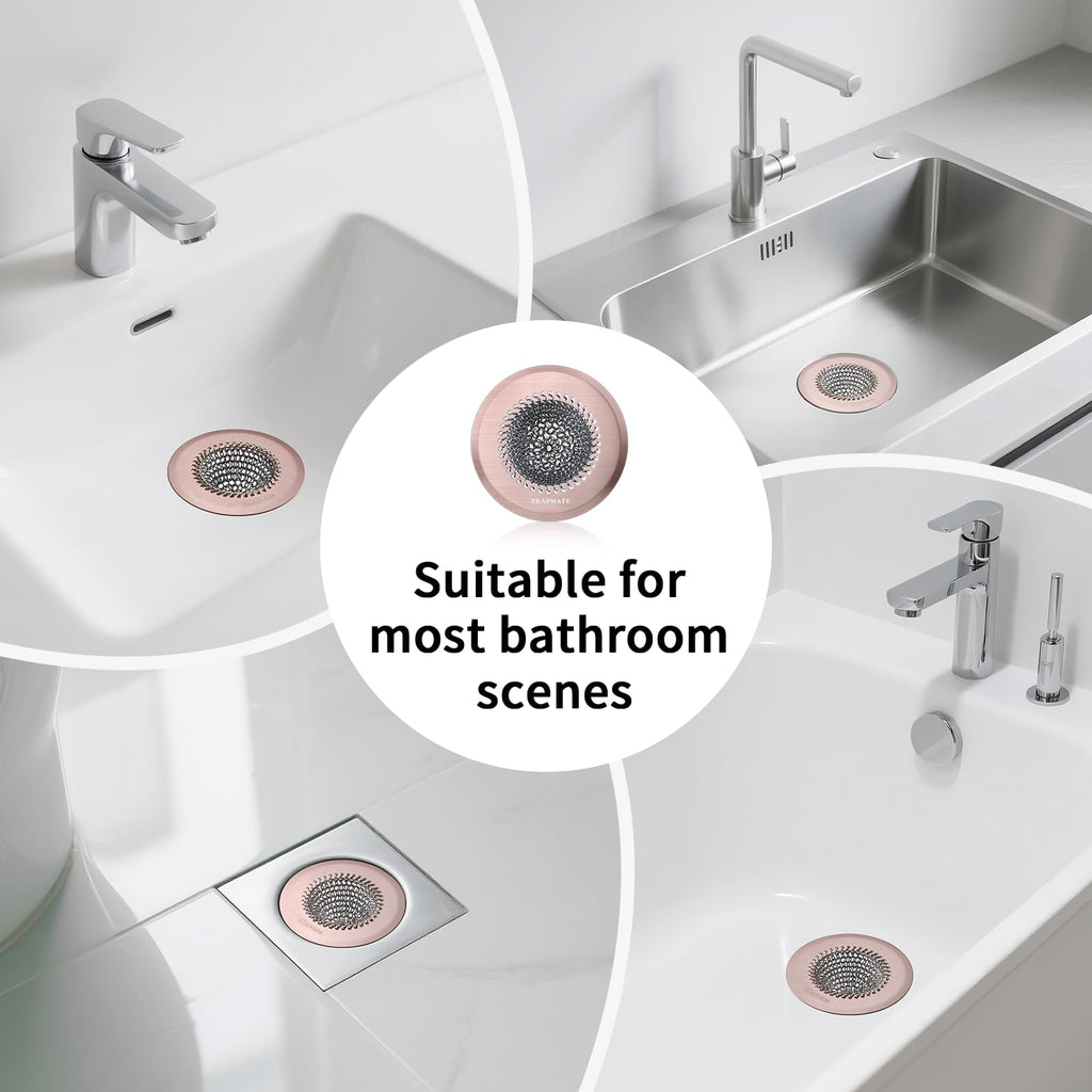 Shower Drain Hair Catcher, Easy Clean Bathtub Drain Hair Catcher, Anti-Slip Hair Catcher Shower Drain, Upgraded 304 Stainless Steel Tub Hair Catcher, Shower Drain Cover for Sink, Bathtub, Drain