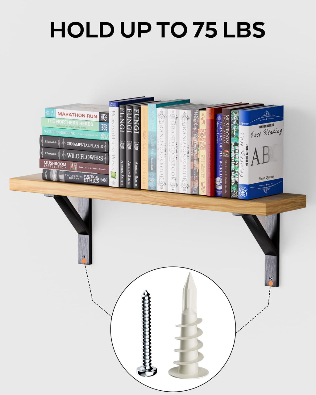 INCLY 510 PCS Drywall Anchors and Screws Assortment Kit, 255 Plastic Self Drilling Wall Anchors and 255 Flat Head Screw, 6 Sizes Galvanized Screw and Wall Plug Bolts with Organizer Box