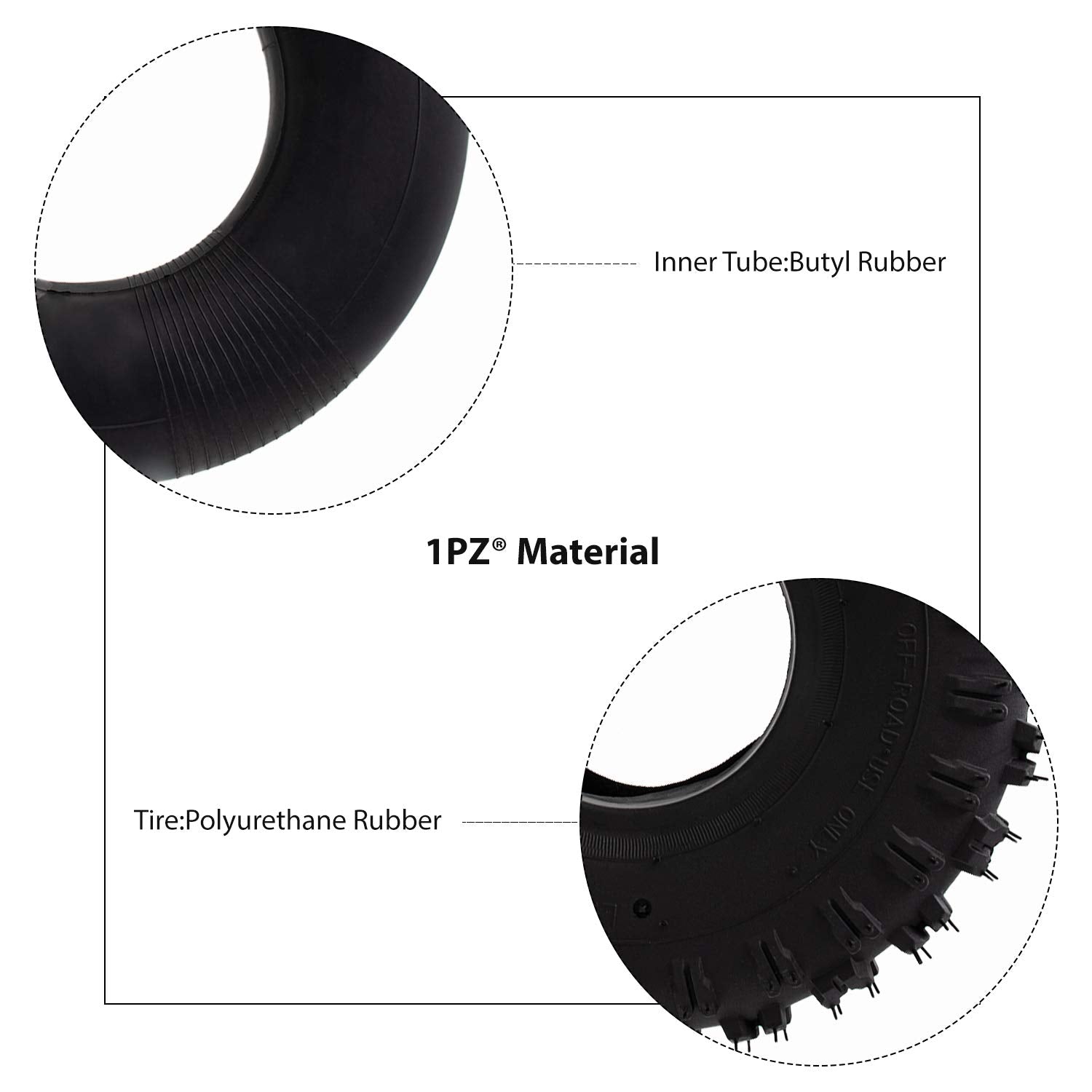 1PZ GR4-43W 4.10/3.50-4 4.10-4 410-4 Tire Tyre & Inner Tube for Garden Rototiller Snowblower Mowers Hand Truck Wheelbarrow Go Kart Kid ATV Wheeler