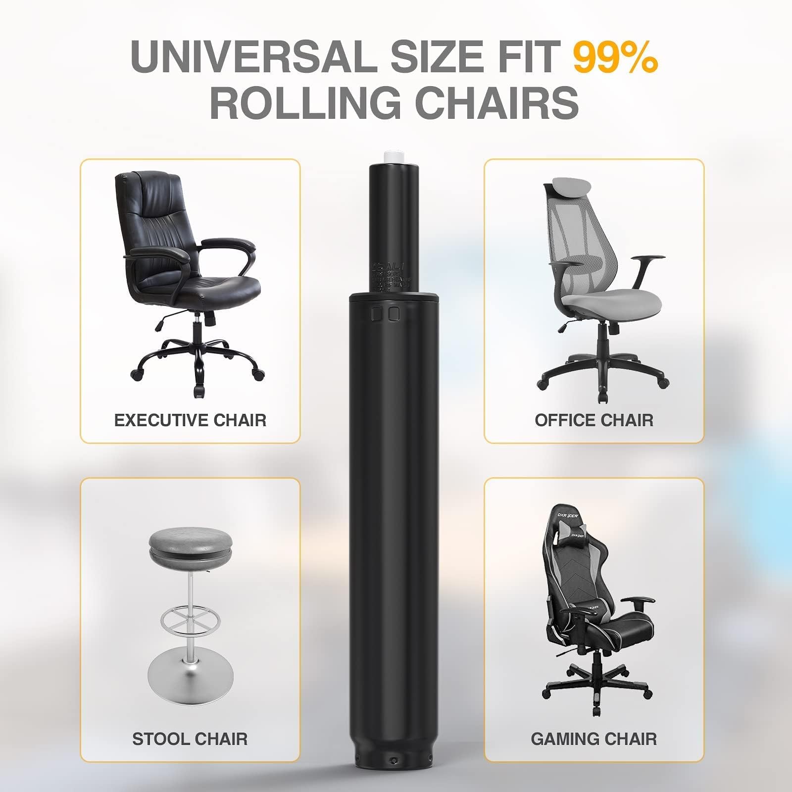 Fravnevi Office Chair Gas Lift Cylinder-Office Chair Replacement Parts, Heavy-Duty Gas Lift Cylinder Fits Most Chairs,Highest End Class 4 Hydraulic Pneumatic Piston,Universal Size