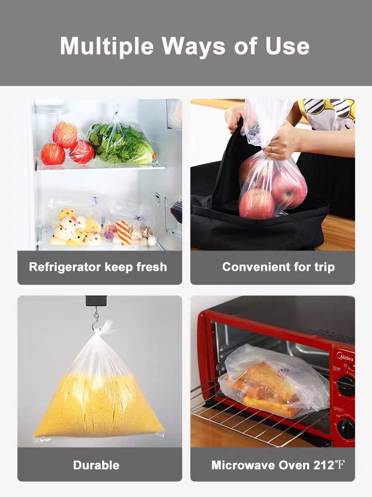 Younber 9.8 X 13.8 Inch Plastic Produce Bags Roll, 1000 Bags of 1 Big Roll for Fruits, Vegetable, Bread, Clear Kitchen Food Storage Bags (Medium)