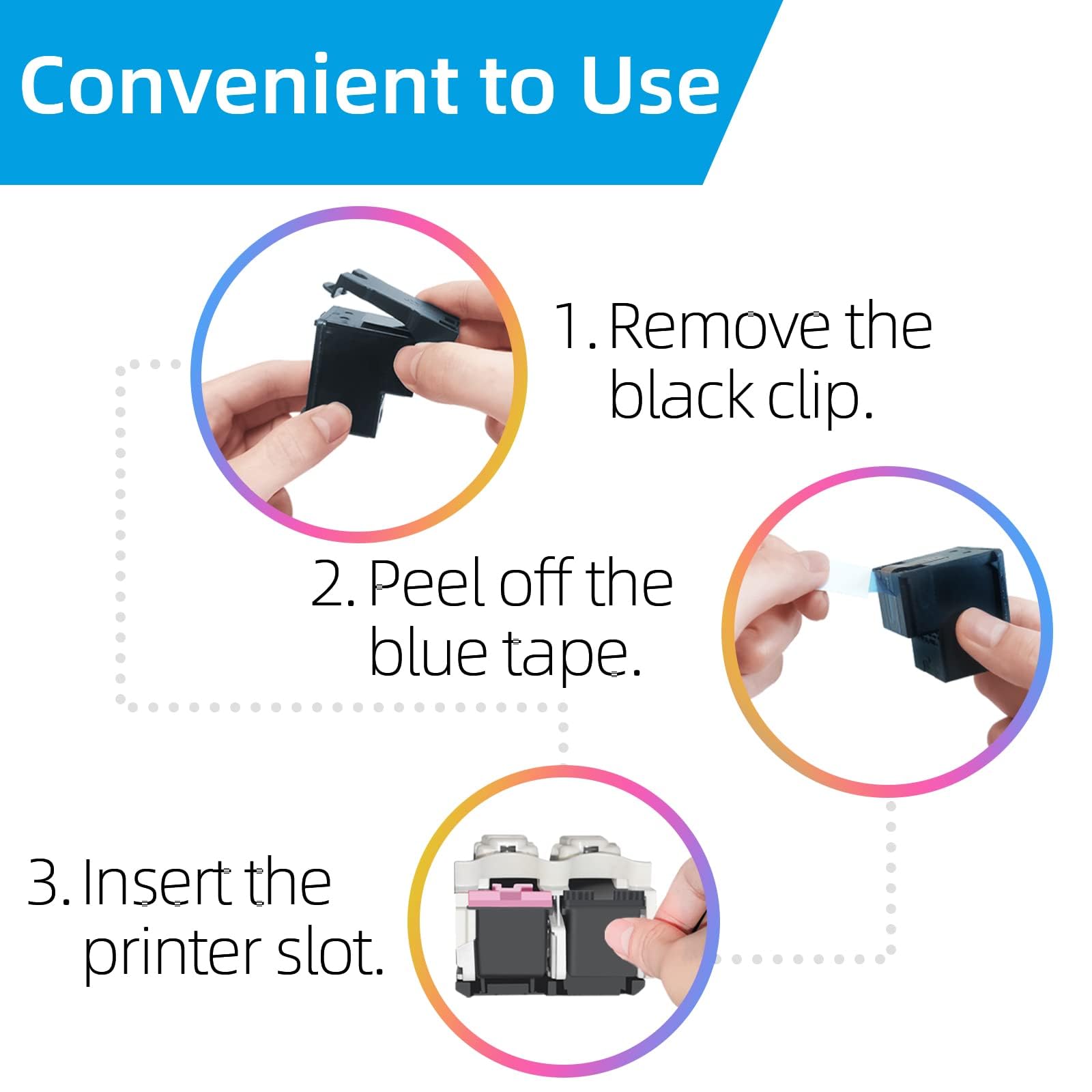 High Yield for HP 63 Ink Cartridges, for HP Ink 63, for HP 63/63XL Ink Cartridge Black/Colour for HP63, Use for Envy 4520 4522 for OfficeJet 3830 4650 5255 3833, for DeskJet 3630 3632 Printer