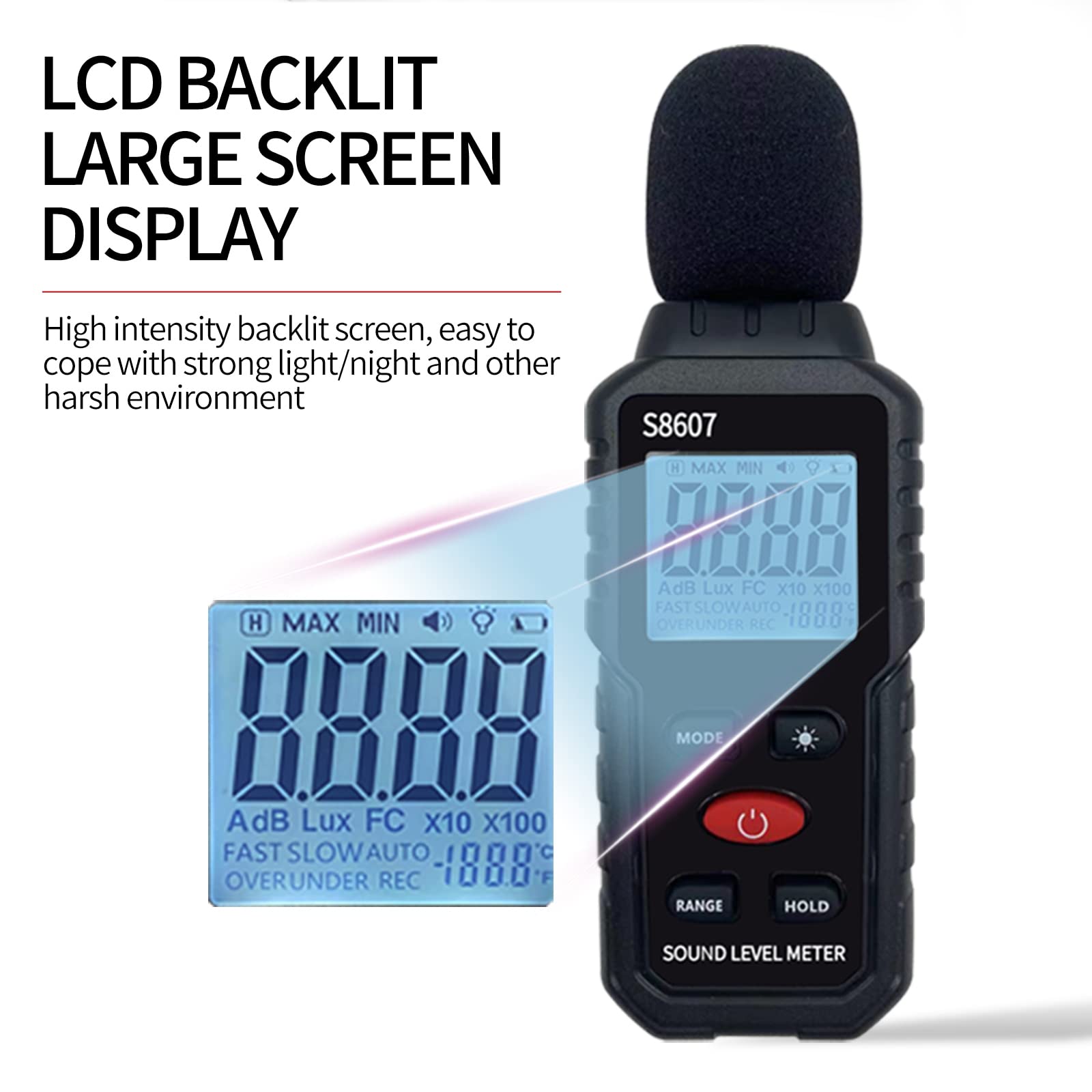Digital Sound Level Meter,Sound Meter for Classroom Home Street,30-130dBA dB Meter to Measure Noise,Noise Decibel Reader,Audio Sound Tester,Sound Testing equipmetent,Sound Measurement Device