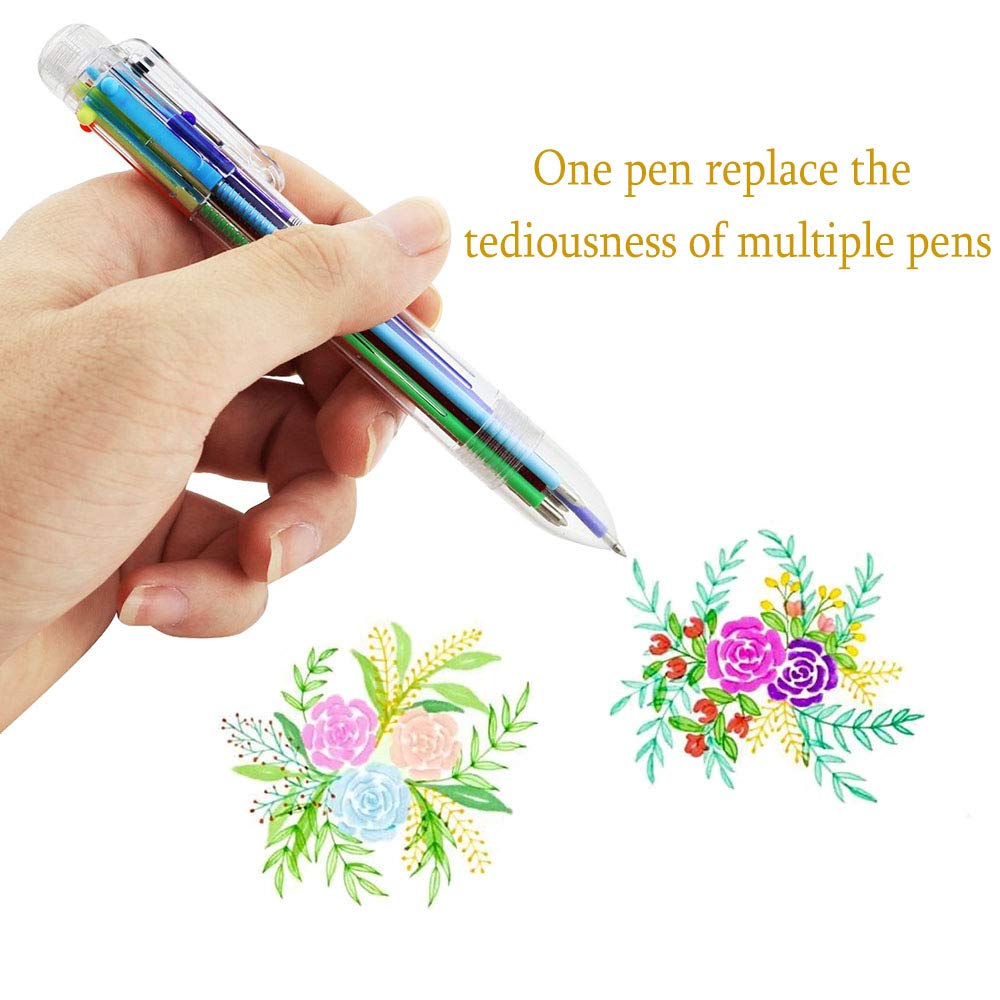 Multicolor Pen - 30 Pack 0.5mm 6-in-1 Retractable Ballpoint Pens for Office School Supplies Students Gift