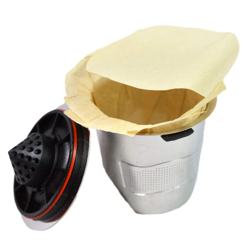 K-Cup Paper Filter with Lid Compatible with Keurig, Ekobrew, EZ-Cup Reusable K-Cup and Other Reusable Coffee Filters (Unbleached 300)