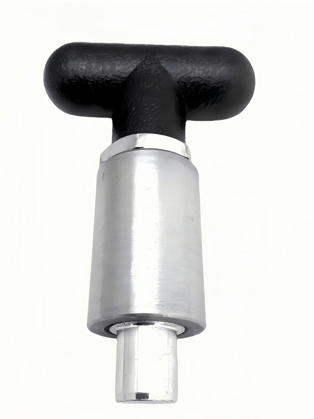 T knob Spring Loaded Pop Pin Spring Loaded Zinc Plated Steel Plunger POP Pull Pin Tire Carrier Pin , Black Plastic T-Handle Knob Round Nut W/Grub Screw Lock. (T-Handle, 3/8" Diameter)