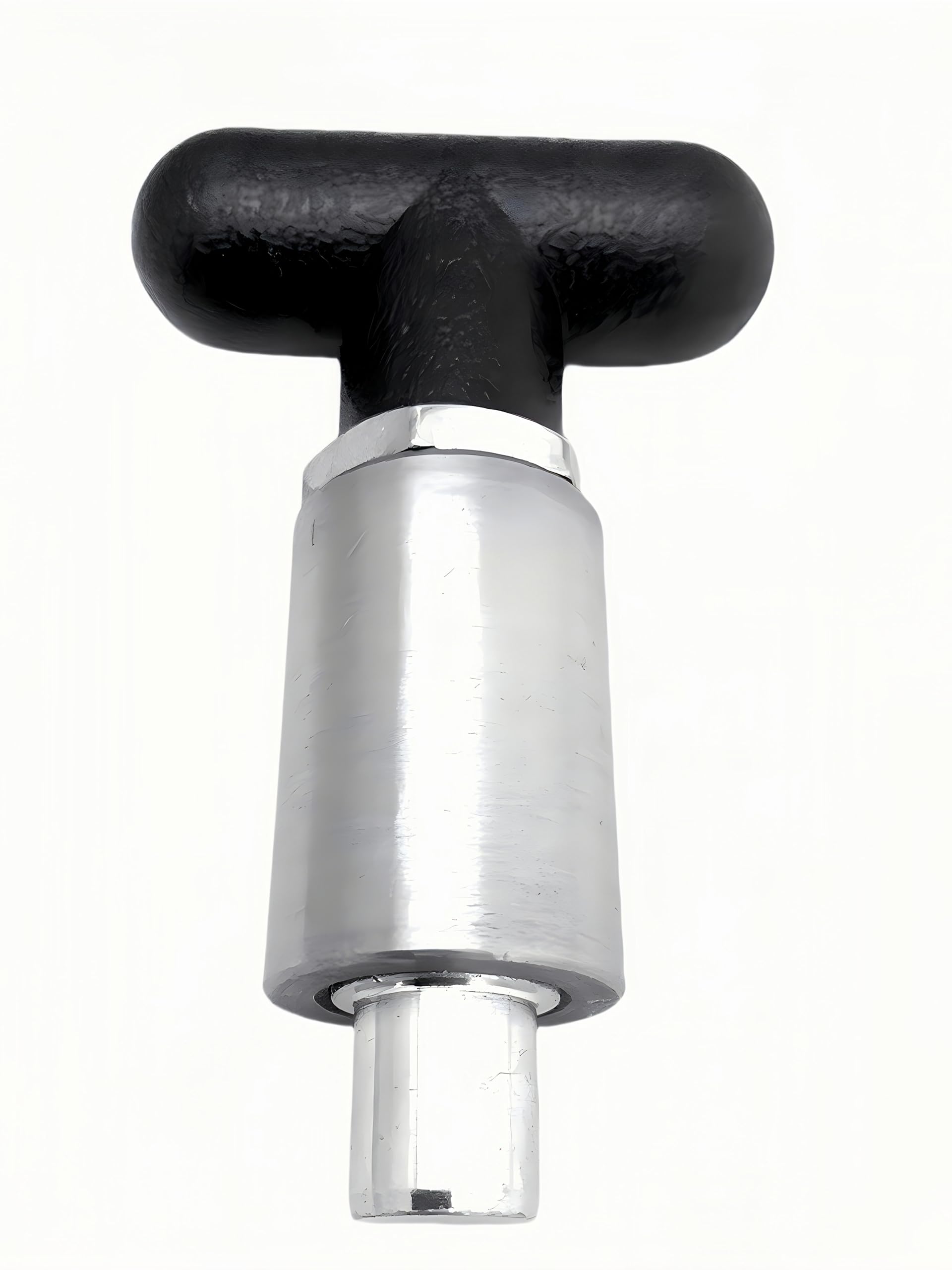 T knob Spring Loaded Pop Pin Spring Loaded Zinc Plated Steel Plunger POP Pull Pin Tire Carrier Pin , Black Plastic T-Handle Knob Round Nut W/Grub Screw Lock. (T-Handle, 3/8" Diameter)