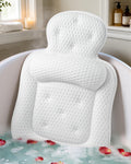 Bath Pillows for Tub, Comfortable Bathtub Cushion for Head and Neck with Soft 3D Mesh Fabric and 54 Non-Slip Suction Cups, Relaxing Tub and Shower Accessories Spa Gift White Standard