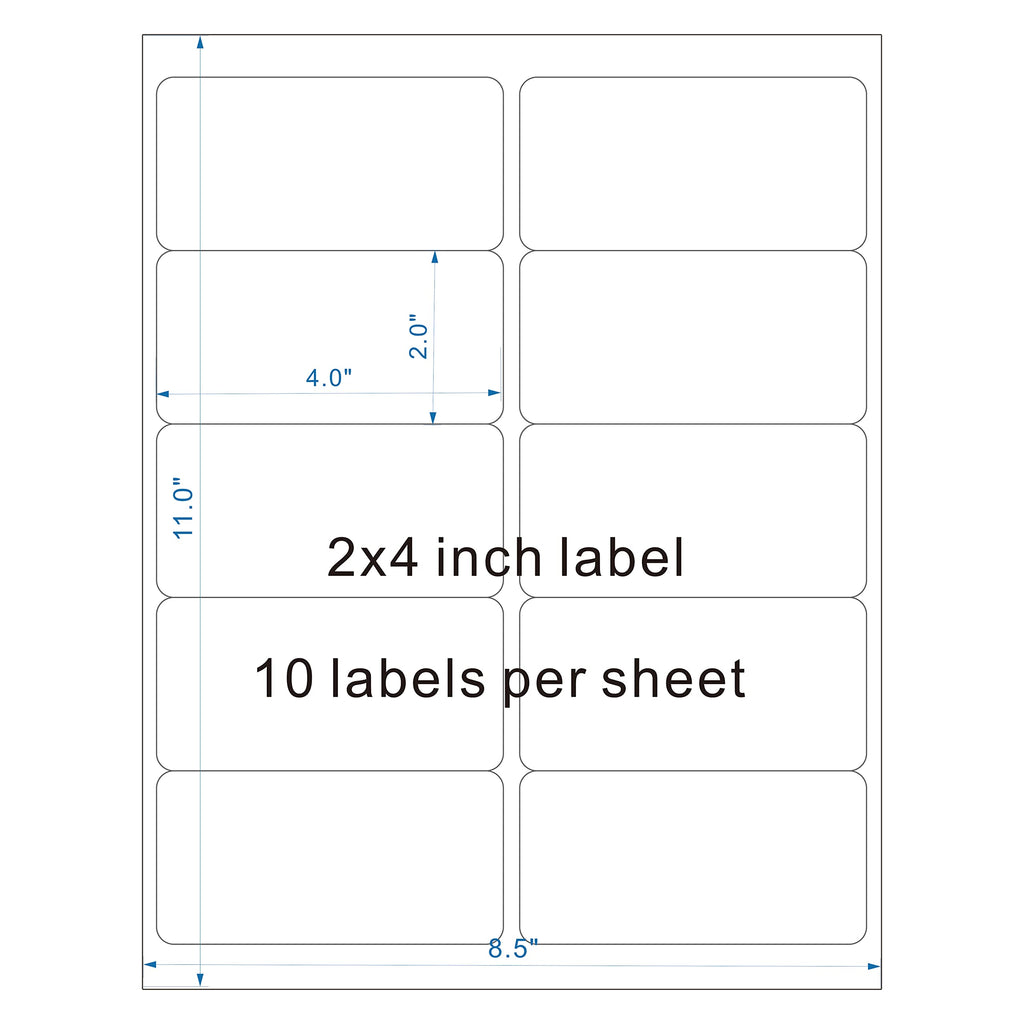 200 Pcs Bottle Labels 4x2 inch Printable Glossy White Waterproof Vinyl Sticker Labels for Inkjet or Laser Printer