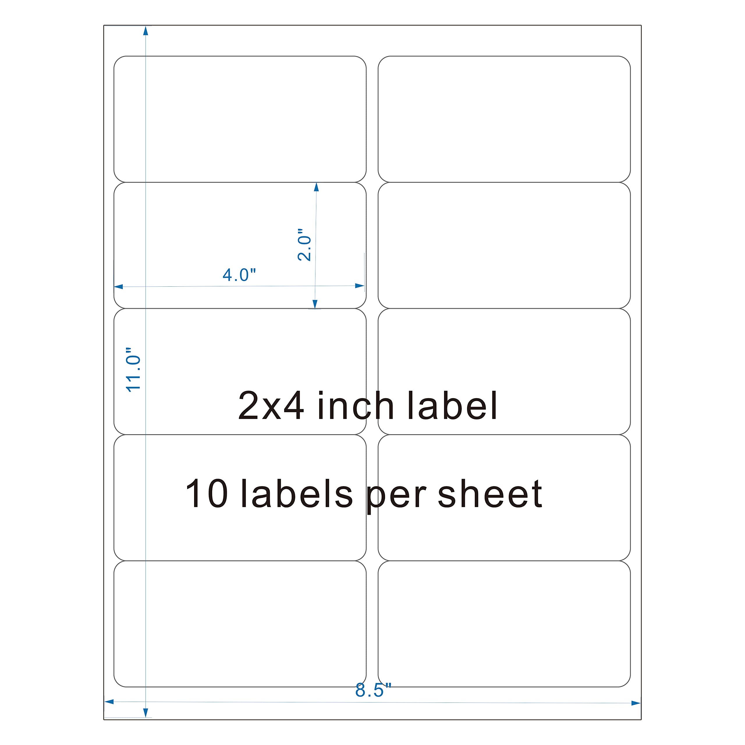 200 Pcs Bottle Labels 4x2 inch Printable Glossy White Waterproof Vinyl Sticker Labels for Inkjet or Laser Printer