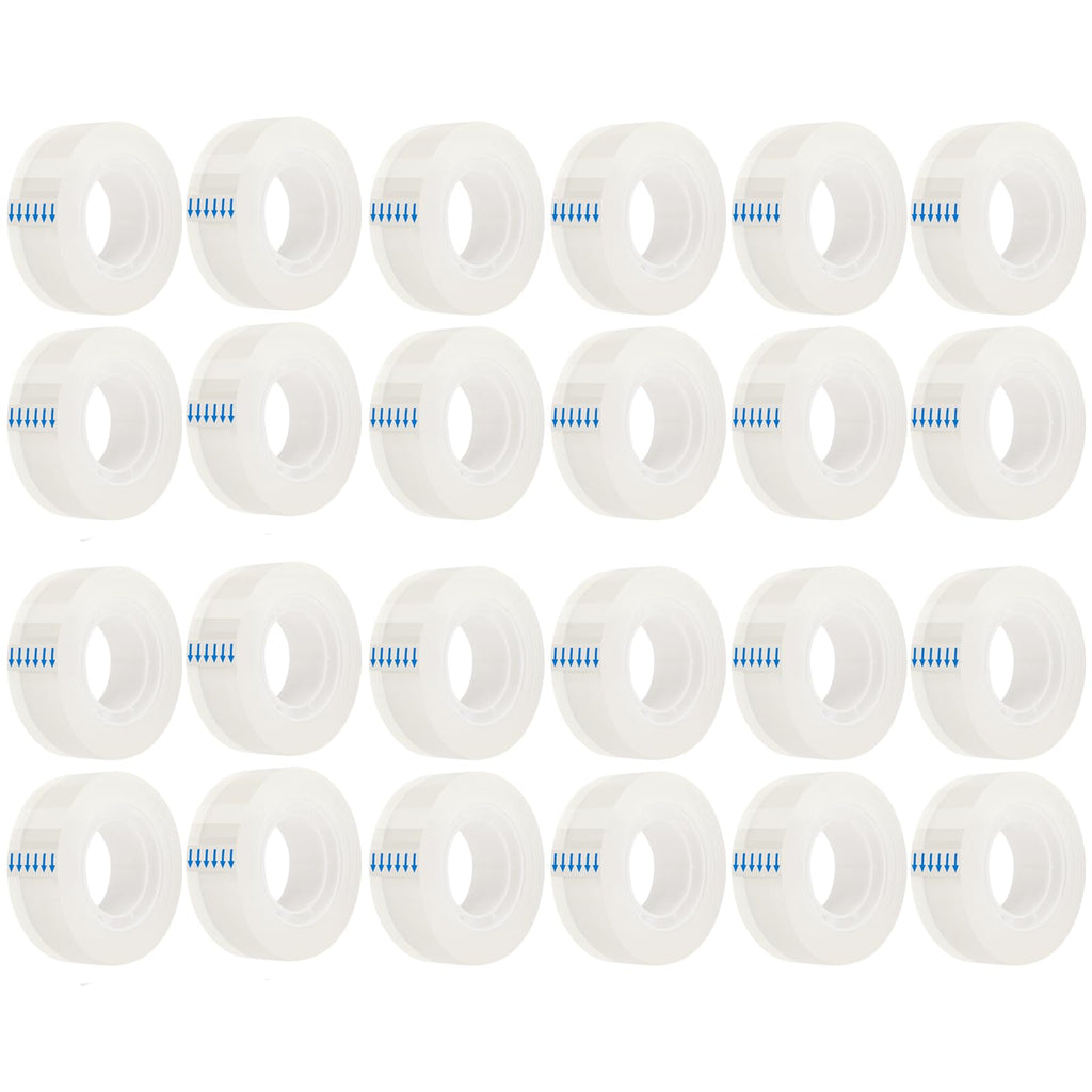 AMKIOKIO 24 Rolls Transparent Tape Refills, 1'' Core, Clear Tape, All-Purpose Transparent Glossy Tape for Office, Home, School