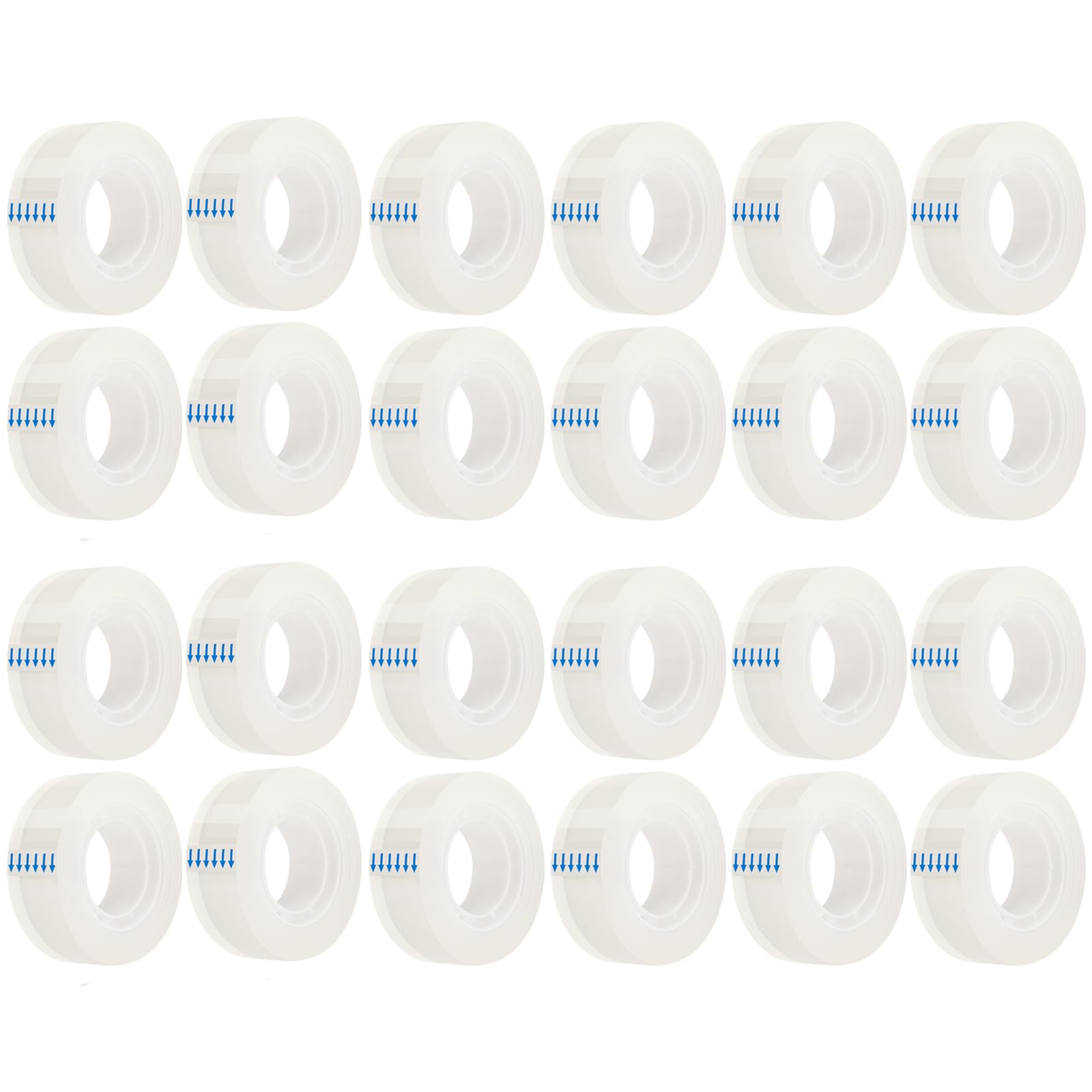 AMKIOKIO 24 Rolls Transparent Tape Refills, 1'' Core, Clear Tape, All-Purpose Transparent Glossy Tape for Office, Home, School