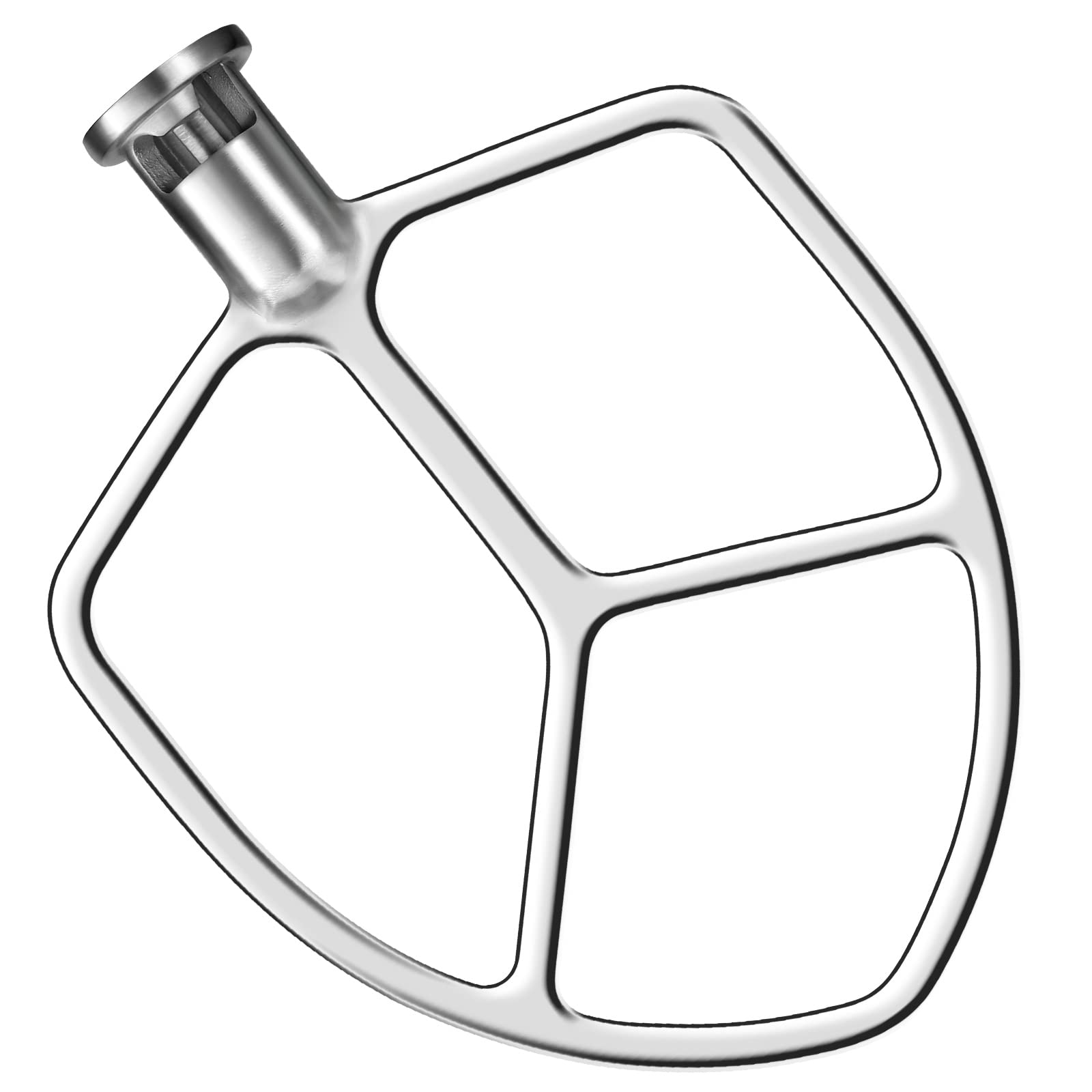 LETOMS Stainless Steel Paddle Attachment for Kitchenaid Stand Mixers 5QT Lift and 6QT, Flex Edge Beater Compatible with KitchenAid, Accessory for Bread, Pizza, Pasta & Biscuits, Dishwasher Safe