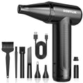 DOWYLIK Compressed Air Duster - 150000RPM Air Duster, Mini Air Blower with Brushless Motor, Rotationg Speed Electric Air Duster, Rechargeable Compressed Air for Keyboard, Electronics, Car, Computer