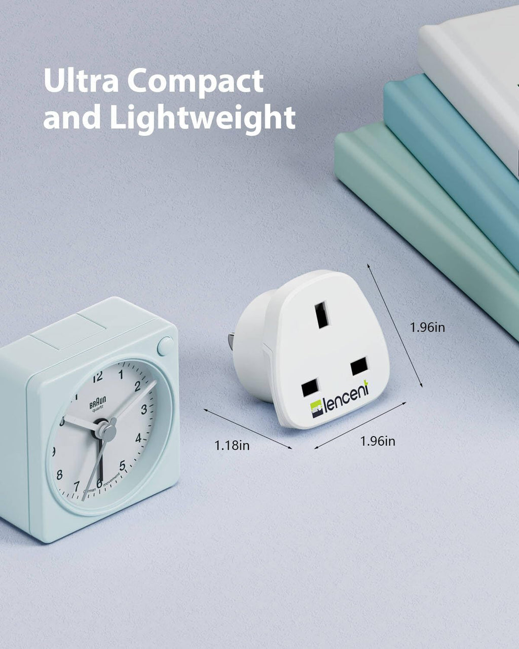 LENCENT UK to CA Canada Plug Adapter, 2 Pack Grounded CA Visitors Travel Converter, Converts All Type G Plugs from United Kingdom UK Singapore Malaysia UAE Ireland Malta Hongkong (Type B