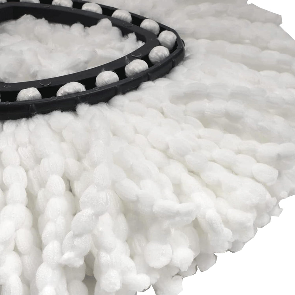 6 Pack White Easywring Microfiber Mop Head 1 Rotating Mop Base Compatible with O-Ceda EasyWrin Mop Heads Refills ,Spin Mop replacement heads For Easy House Cleaning Floor Mopping