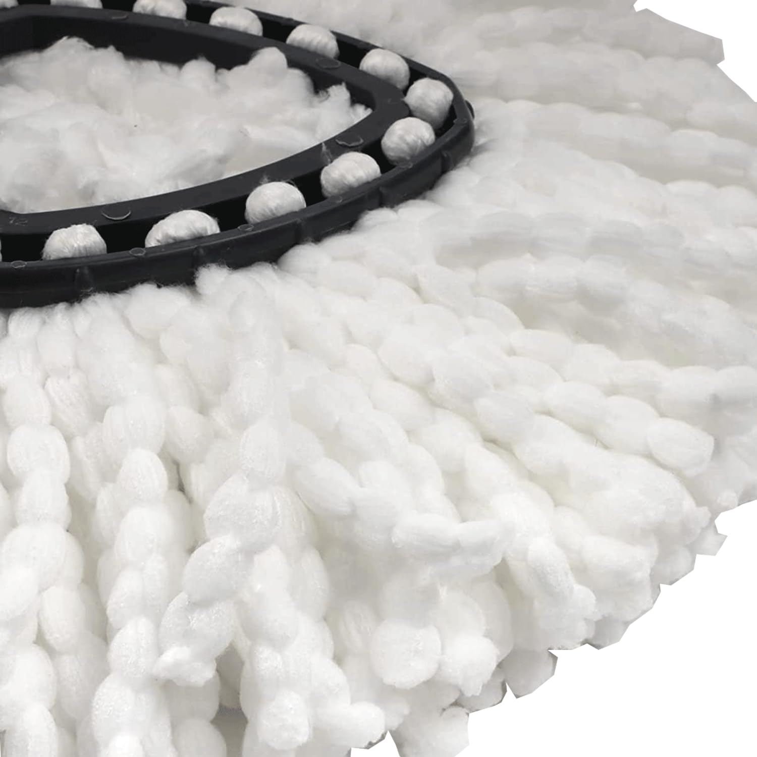 6 Pack White Easywring Microfiber Mop Head 1 Rotating Mop Base Compatible with O-Ceda EasyWrin Mop Heads Refills ,Spin Mop replacement heads For Easy House Cleaning Floor Mopping