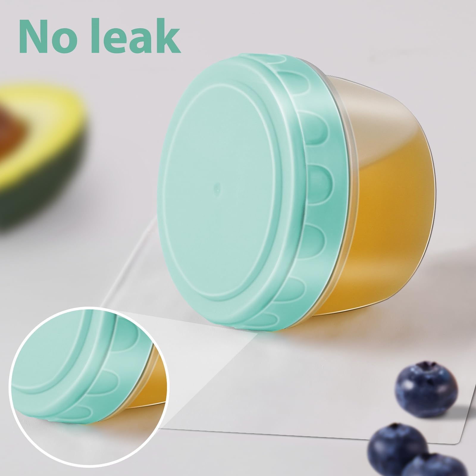 Onilife 12 Pack 2.7 OZ Small Containers with Lids, Salad Dressing Container to Go, Dishwasher Microwave Safe Tiny Condiment Sauce Containers for Lunch Box, Leakproof Freezer Food Containers Jars