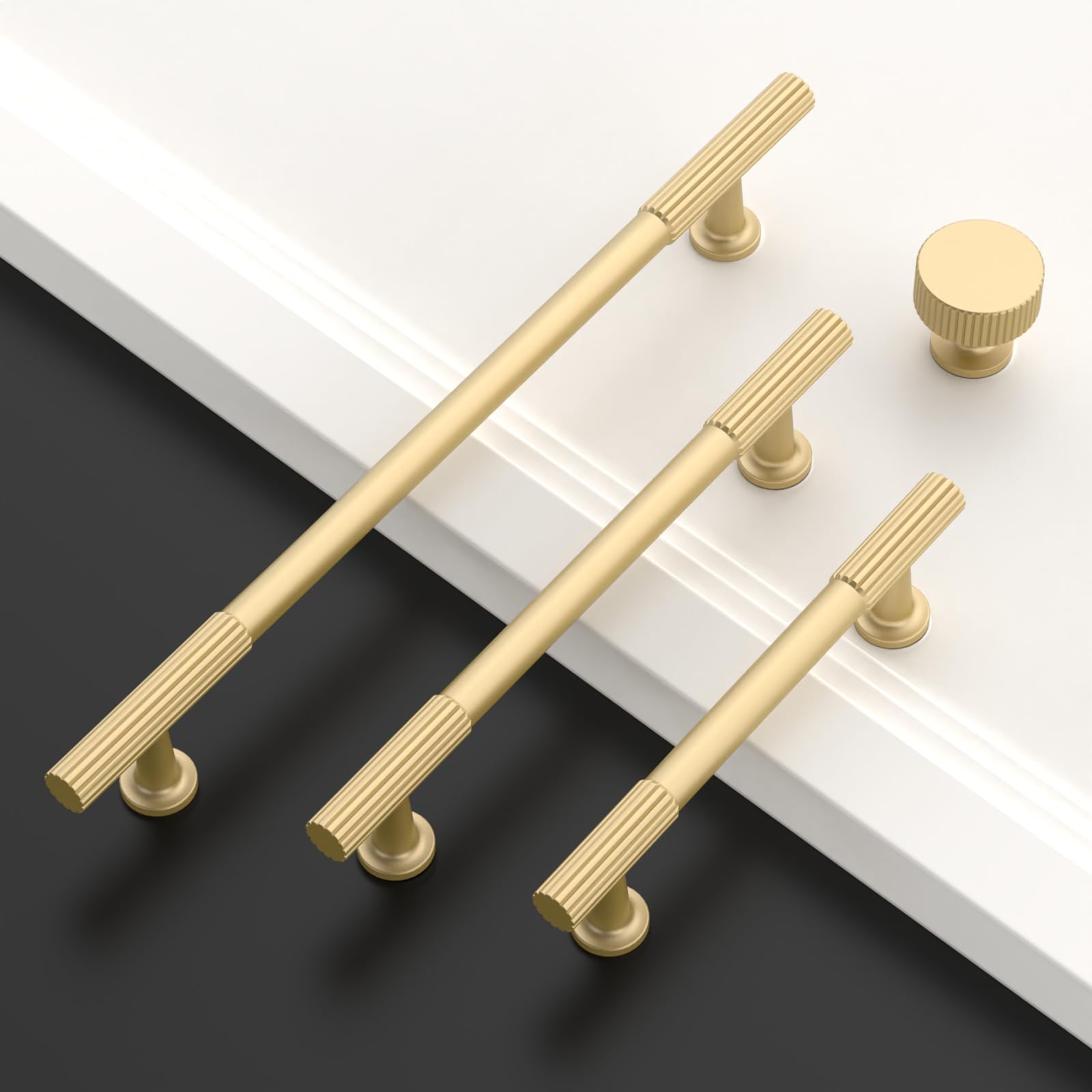 Asidrama 10 Pack Brushed Gold Kitchen Cabinet Knobs Dresser Knobs Drawer Knobs Cabinet Pulls Hardware Zinc Knobs for Dresser Drawers