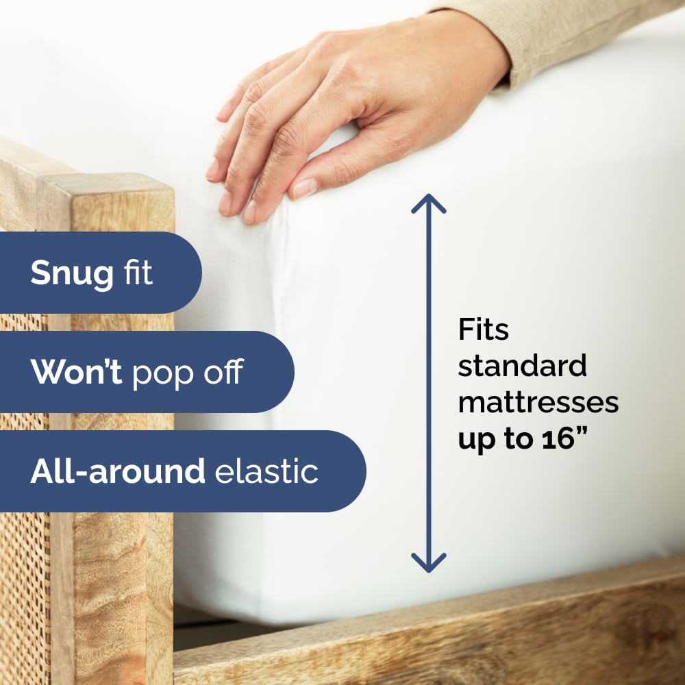 King Fitted Bed Sheet - Bottom Single Fitted Sheet Only - Ultra-Soft Hotel Luxury Bedding w/ 8-16 Inch Deep Pockets - Breathable, Cooling & Wrinkle Free - Easy-Care, Fade & Shrink Resistant - White