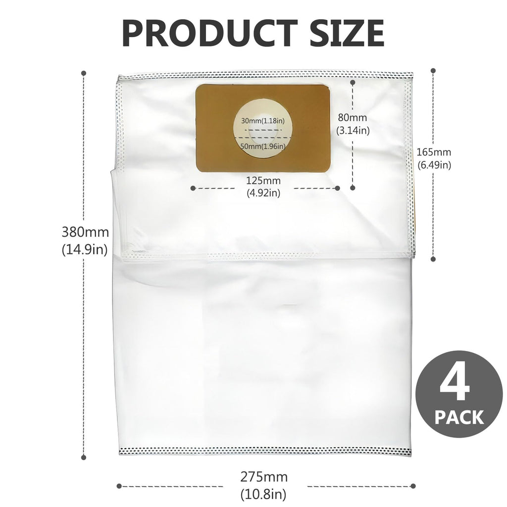 4 Pack Premium Central Vacuum Bags Compatible with Nuera Filtre 189, Husky Filtre 189, DuoVac Filtre 189, SoluVac Filtre-189 SVS, and Other CV Systems for Efficient Cleaning Solutions