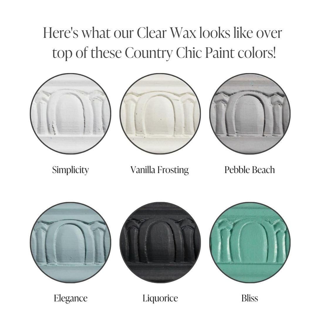 Furniture Wax - 100% Natural Sealant for Chalk Furniture Paint or Raw Wood, Light Protection, Easy To Apply, No Odor, Eco-Friendly - 7 Color Choices - Clear (4 oz)
