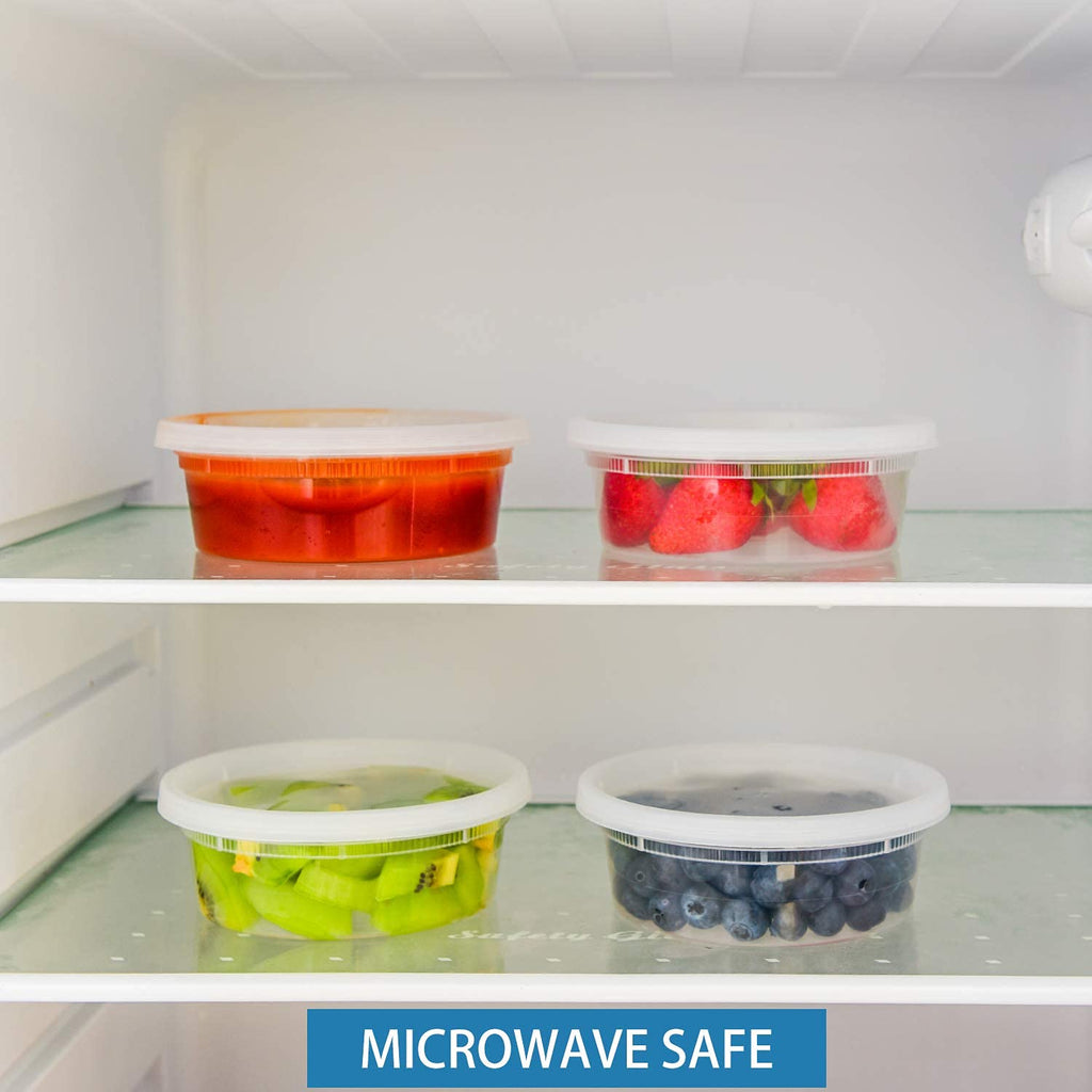 TashiBox [8 oz-50 Sets Plastic Food Storage containers with lids airtight, BPA Free, Microwave/Dishwasher/Freezer Safe