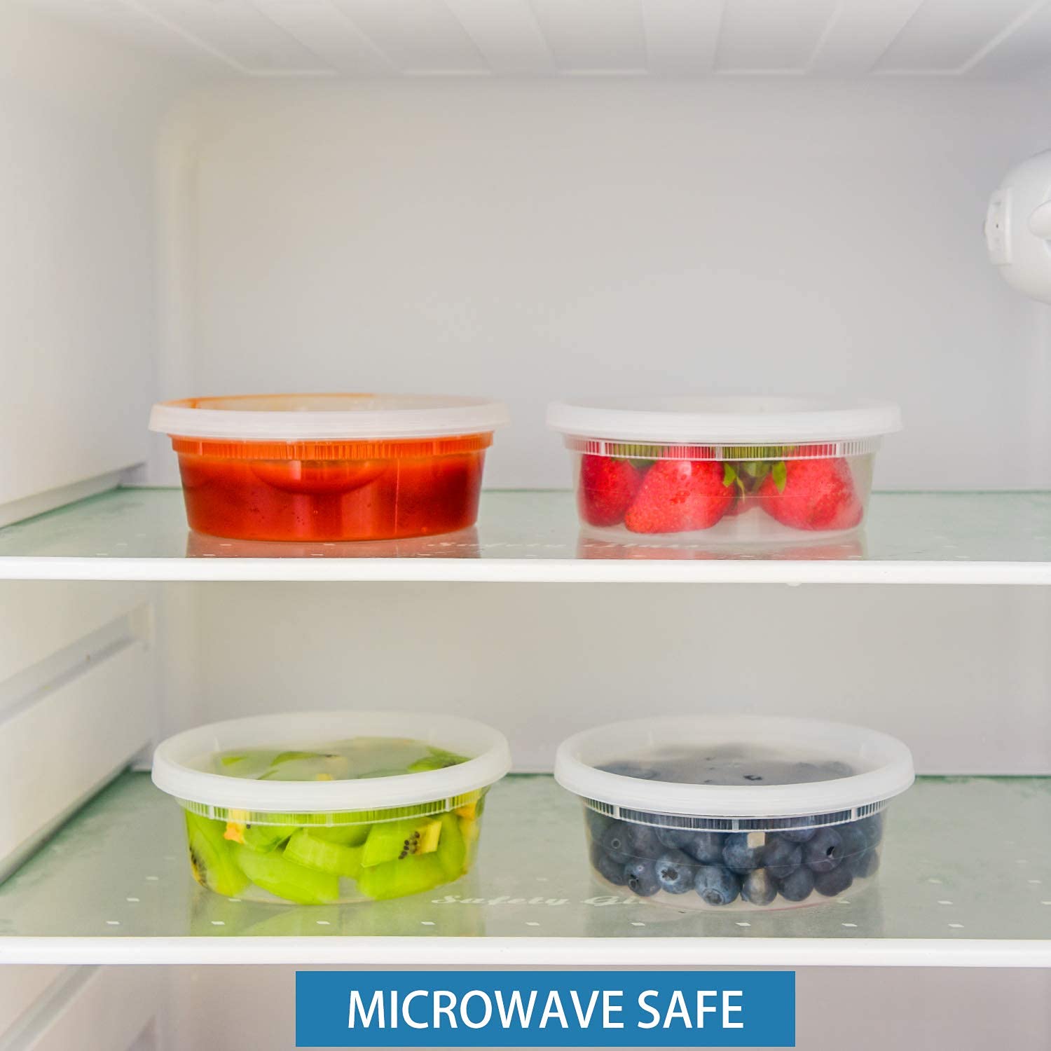 TashiBox [8 oz-50 Sets Plastic Food Storage containers with lids airtight, BPA Free, Microwave/Dishwasher/Freezer Safe