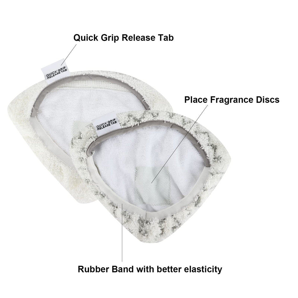 Steam Mop Pads Compatible with Bissell PowerEdge and PowerForce Lift Off 2-in-1 Series 2078 20781 2165 20781 2814C Steam Mop Cleaner Replacement Mop Cloth (2 Soft + 2 Scrubby)