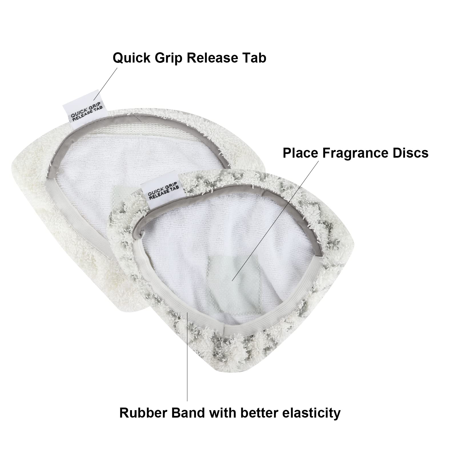 Steam Mop Pads Compatible with Bissell PowerEdge and PowerForce Lift Off 2-in-1 Series 2078 20781 2165 20781 2814C Steam Mop Cleaner Replacement Mop Cloth (2 Soft + 2 Scrubby)