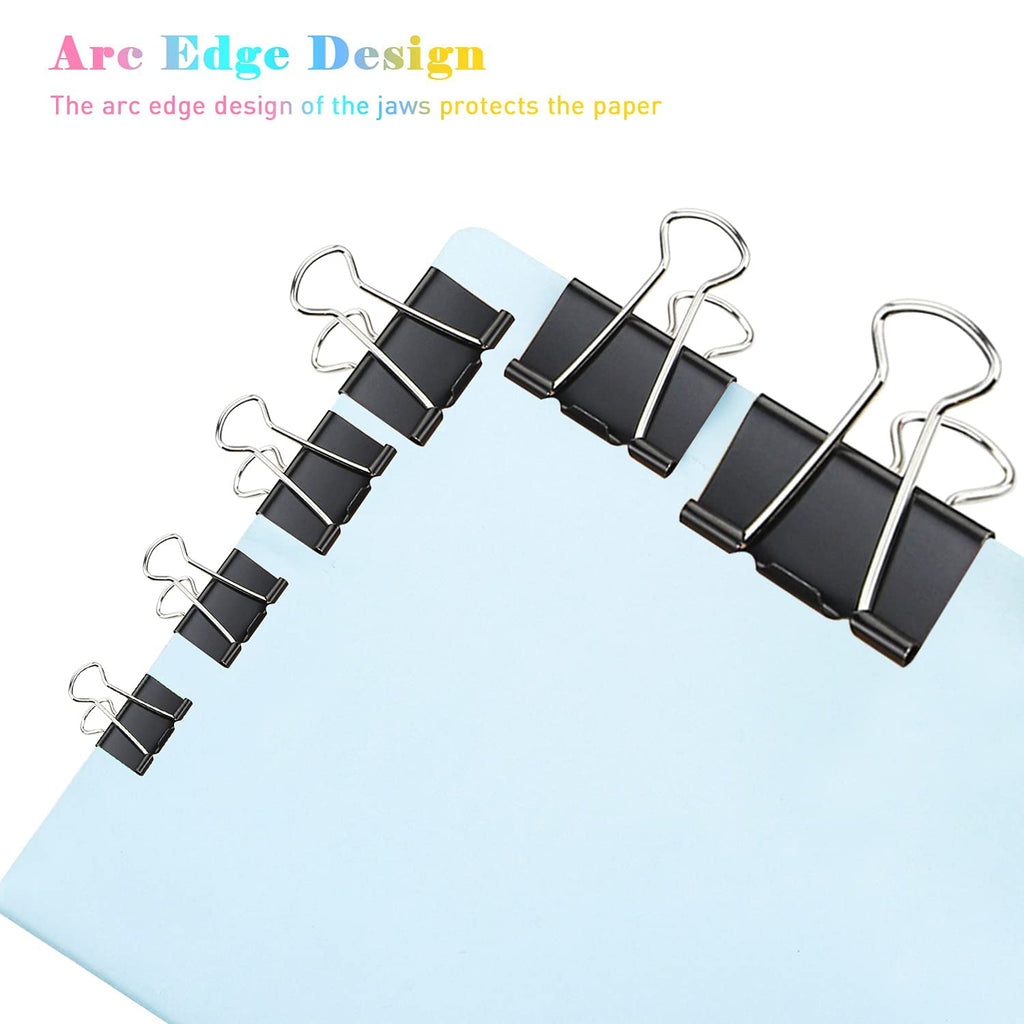 Small Binder Clips, 144 Pack, 3/4 Inch, Standard 19mm, Black, Capacity 0.31 Inch, Mini Paper Clips, Fold Clamp, Office and School Supplies