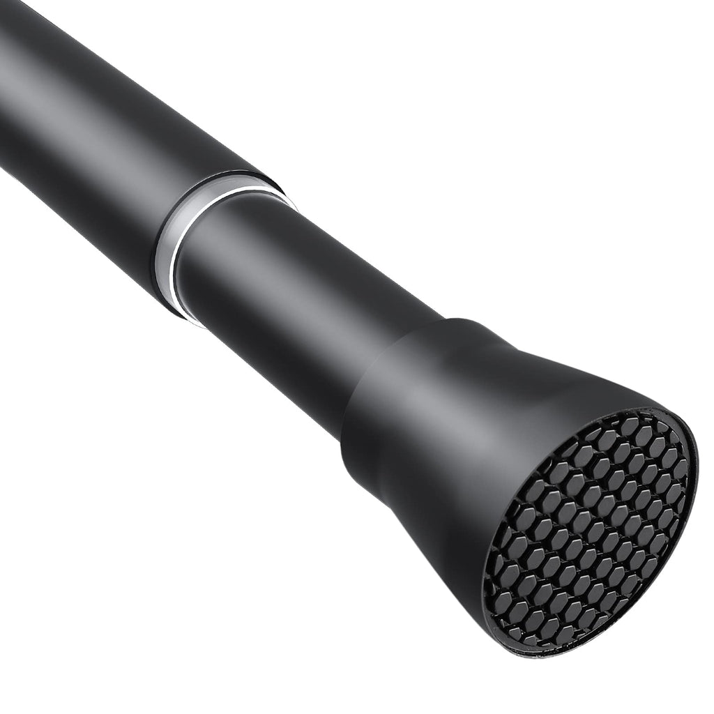 ZipGlo Tension Curtain Rod Adjustable Curtain Rod 28 to 48 Inch, Black Tension Rod Spring Curtain Tension Rod, Curtain Rod No Drill for Bathroom, Windows
