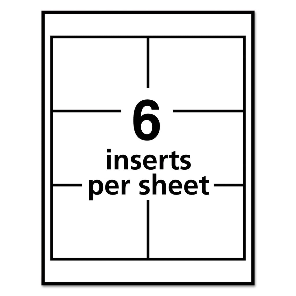Avery 5392 Insert Badge Refill, Fits 3-Inch x4-Inch, 6/Sht, 300/BX, WE